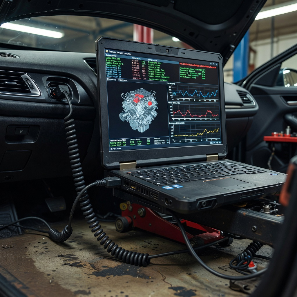 Diagnostic software running on a laptop